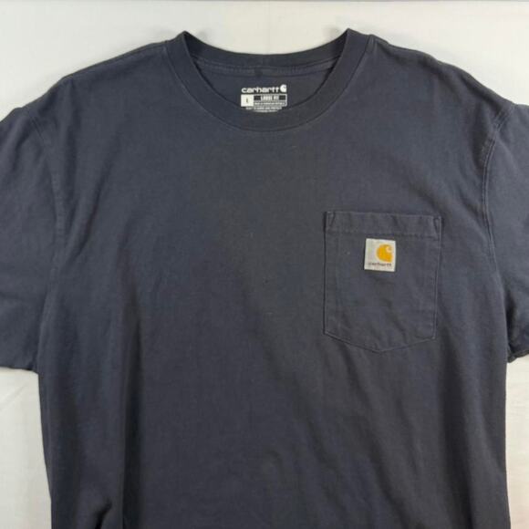Carhartt Black Pocket T-Shirt Size Large Loose Fit - Picture 1 of 6